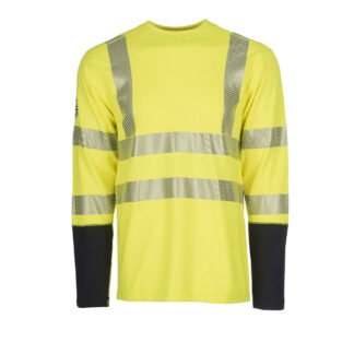 DRAGONWEAR  Pro Dry Long Sleeve Hi-Vis Yellow Shirt